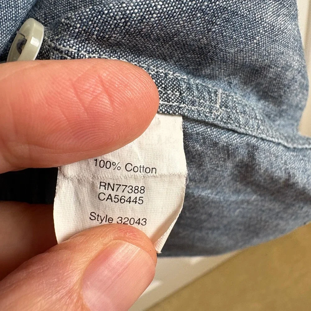 J. Crew Perfect Shirt Women's XS Blue Chambray Denim Cotton Button Down Utility